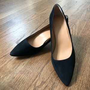 J Crew Black Suede Kitten Heels